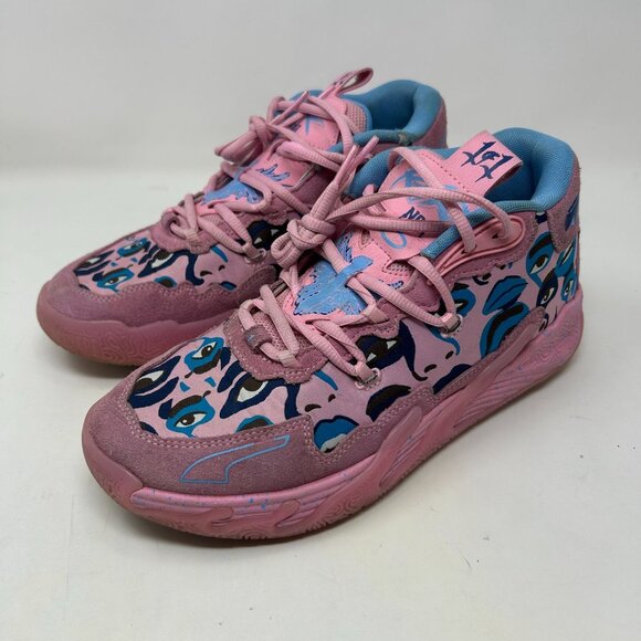 Puma MB.03 “LaMelo Ball Toxic” Pink Multi Eyes Basketball Shoes Men’s Size 8.5 - Picture 6 of 11